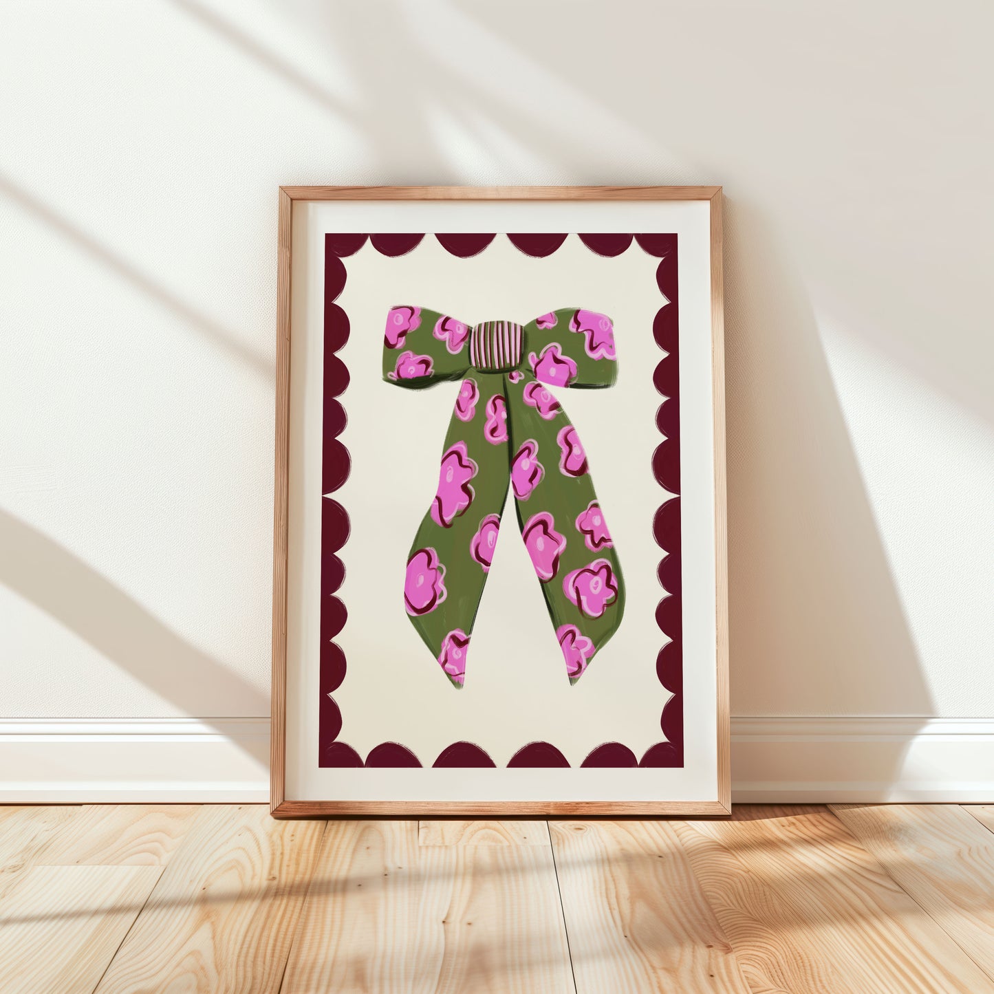 Floral Bow Kids Art Print