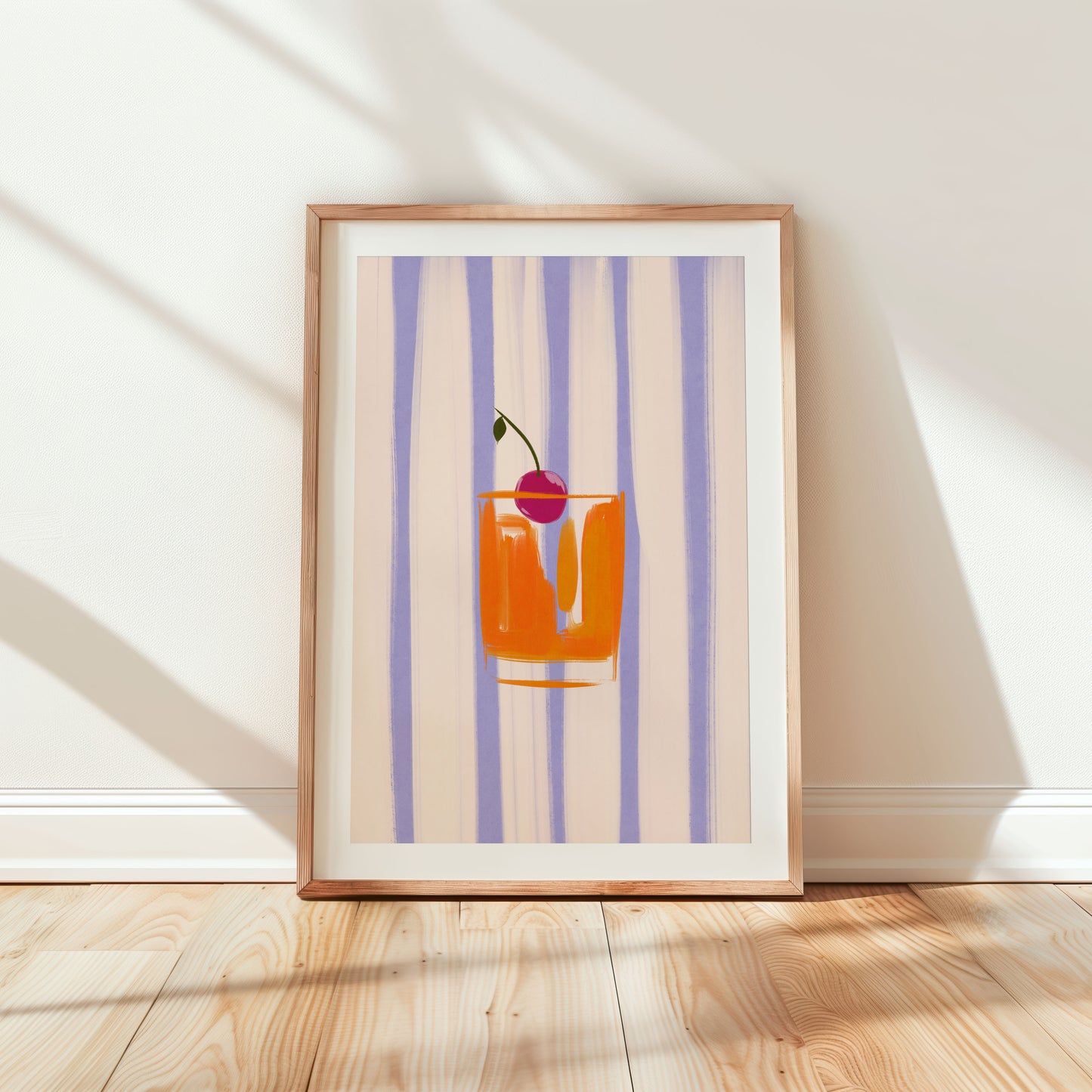 Minimal cocktail glass art print for kitchen decor