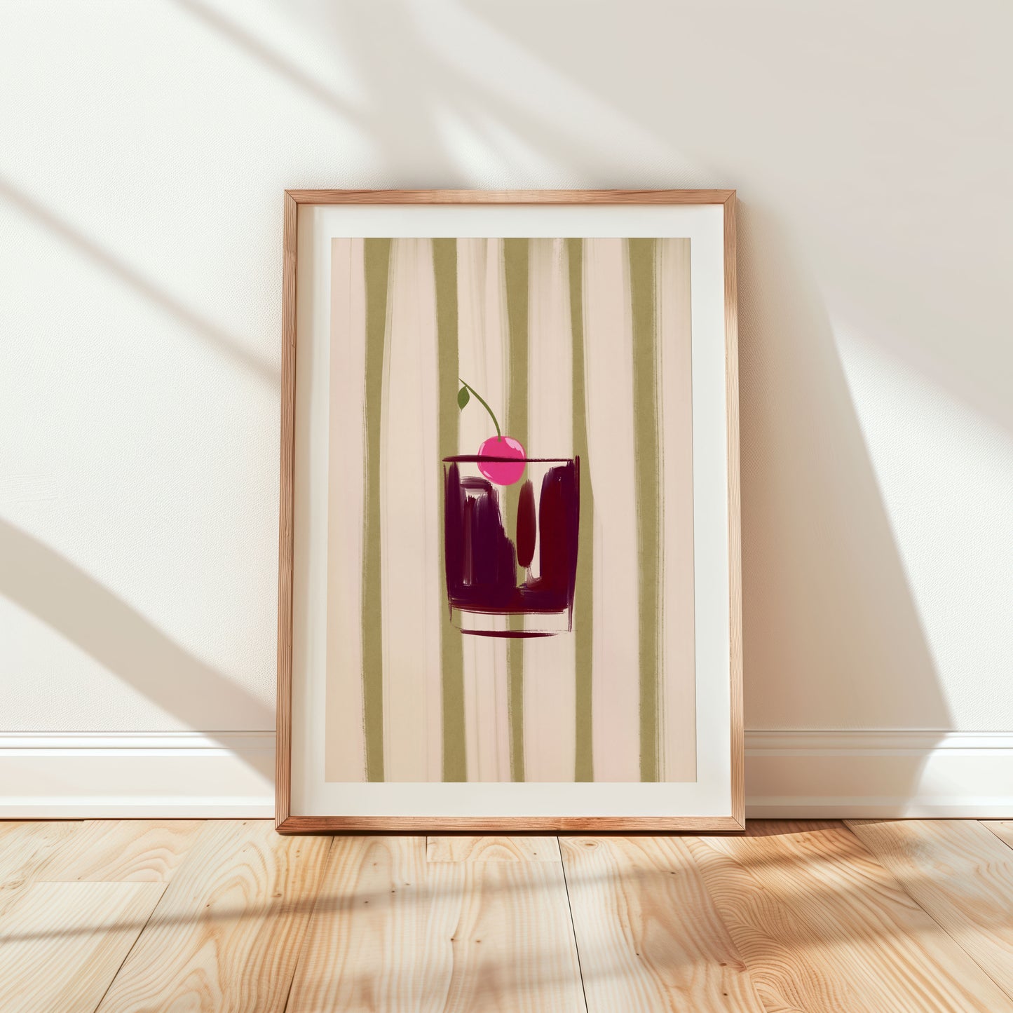 Minimal cocktail glass art print for kitchen decor