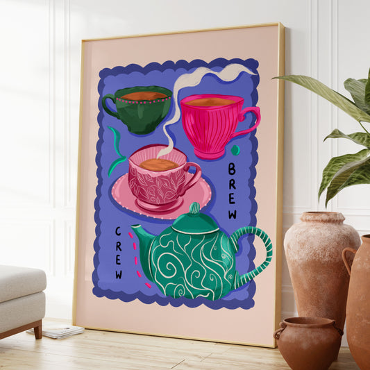 Brew Crew Kitchen Art Print