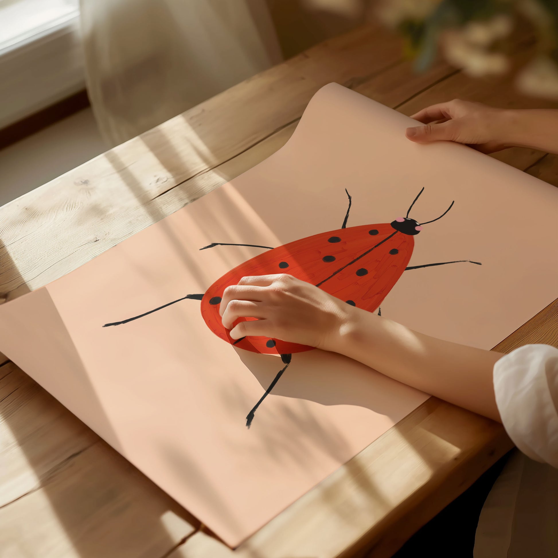 Ladybird bug kids art print