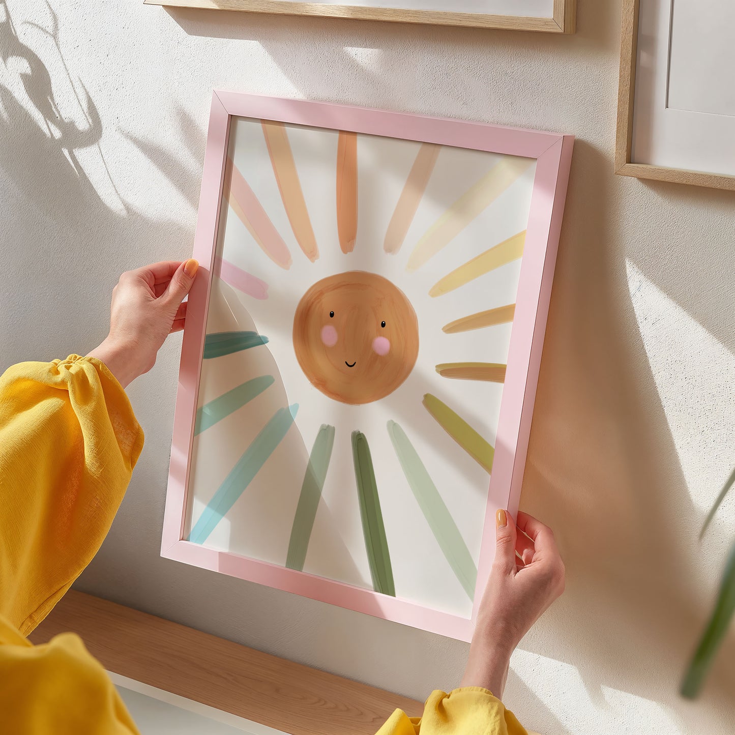 Rainbow sun kids art print