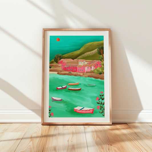 Vibrant Polperro, Cornwall UK wall art print