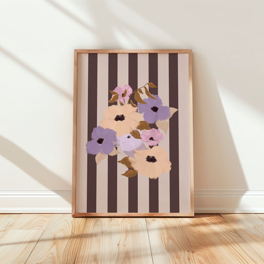 Purple posy floral art print