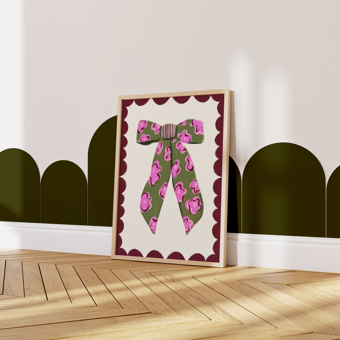 Floral Bow Kids Art Print