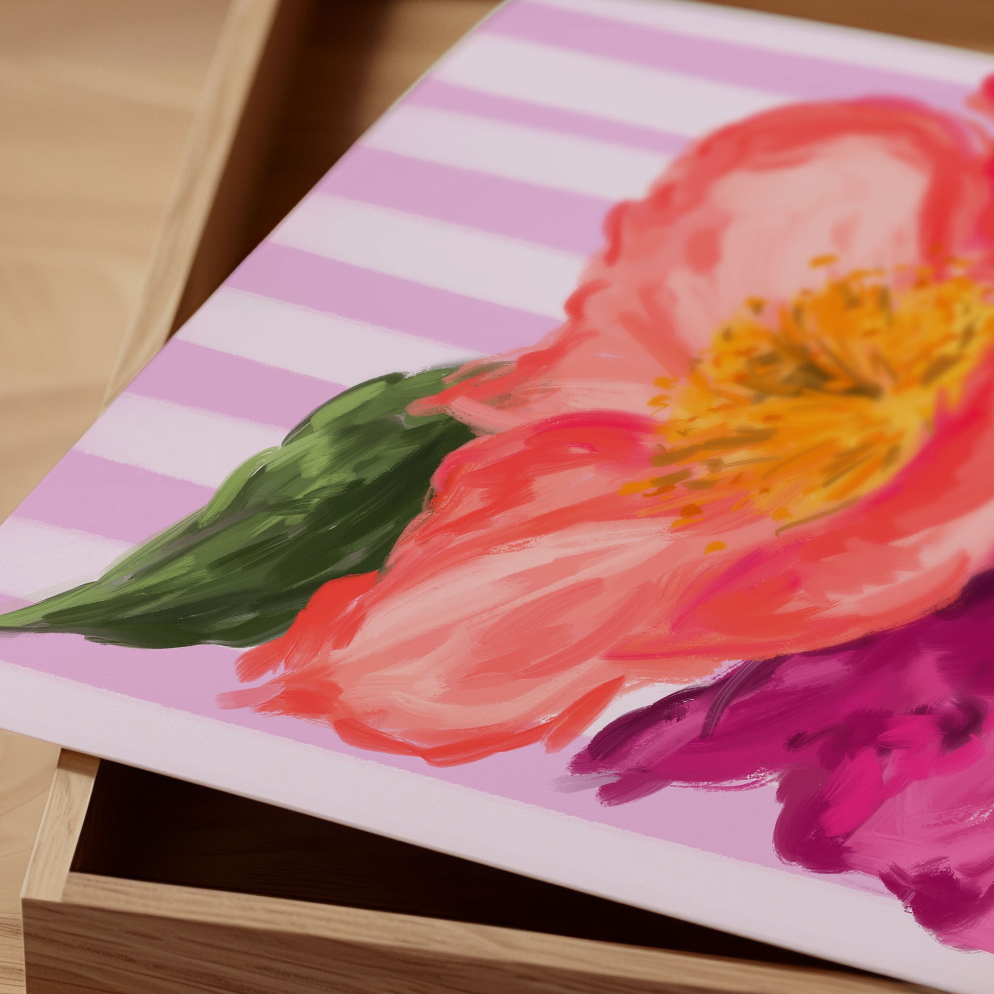 Digital painting of pink and magenta flowers