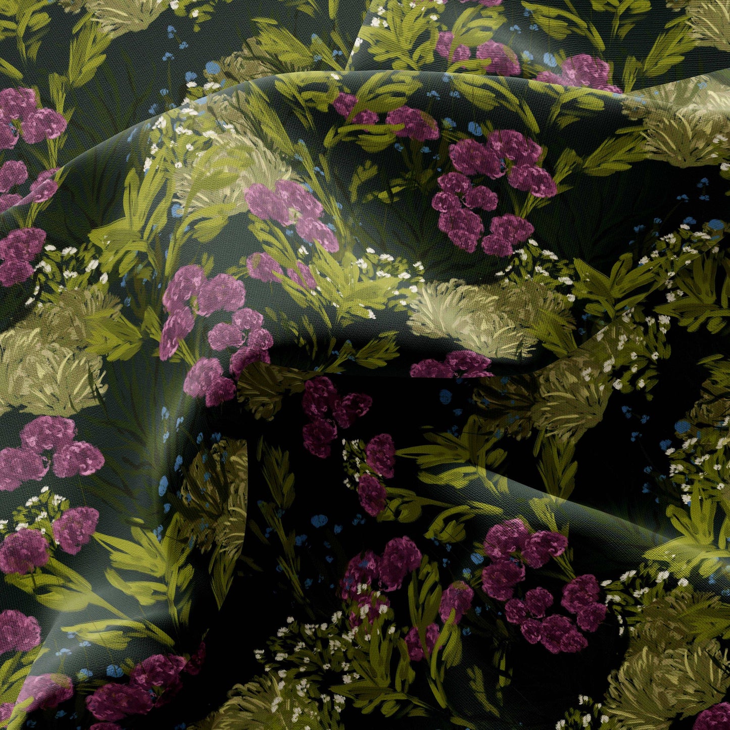 Dark botanical fabric pattern