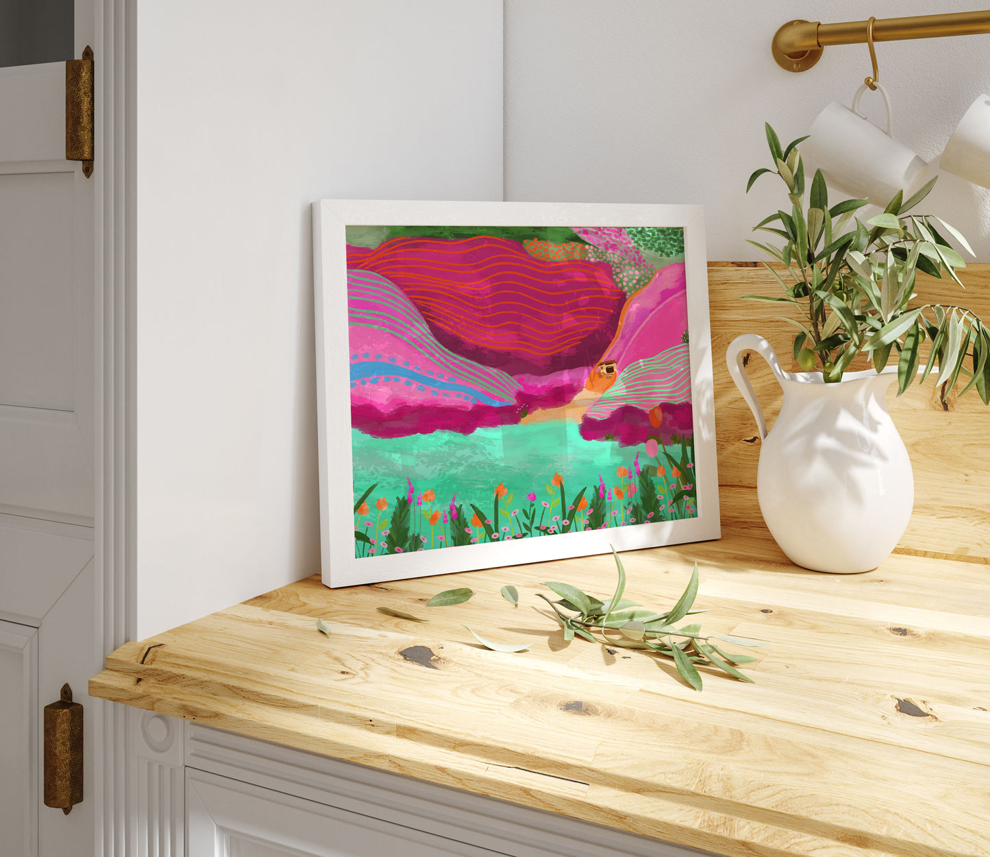 Chapel Porth, Cornwall UK colourful kitchen art print