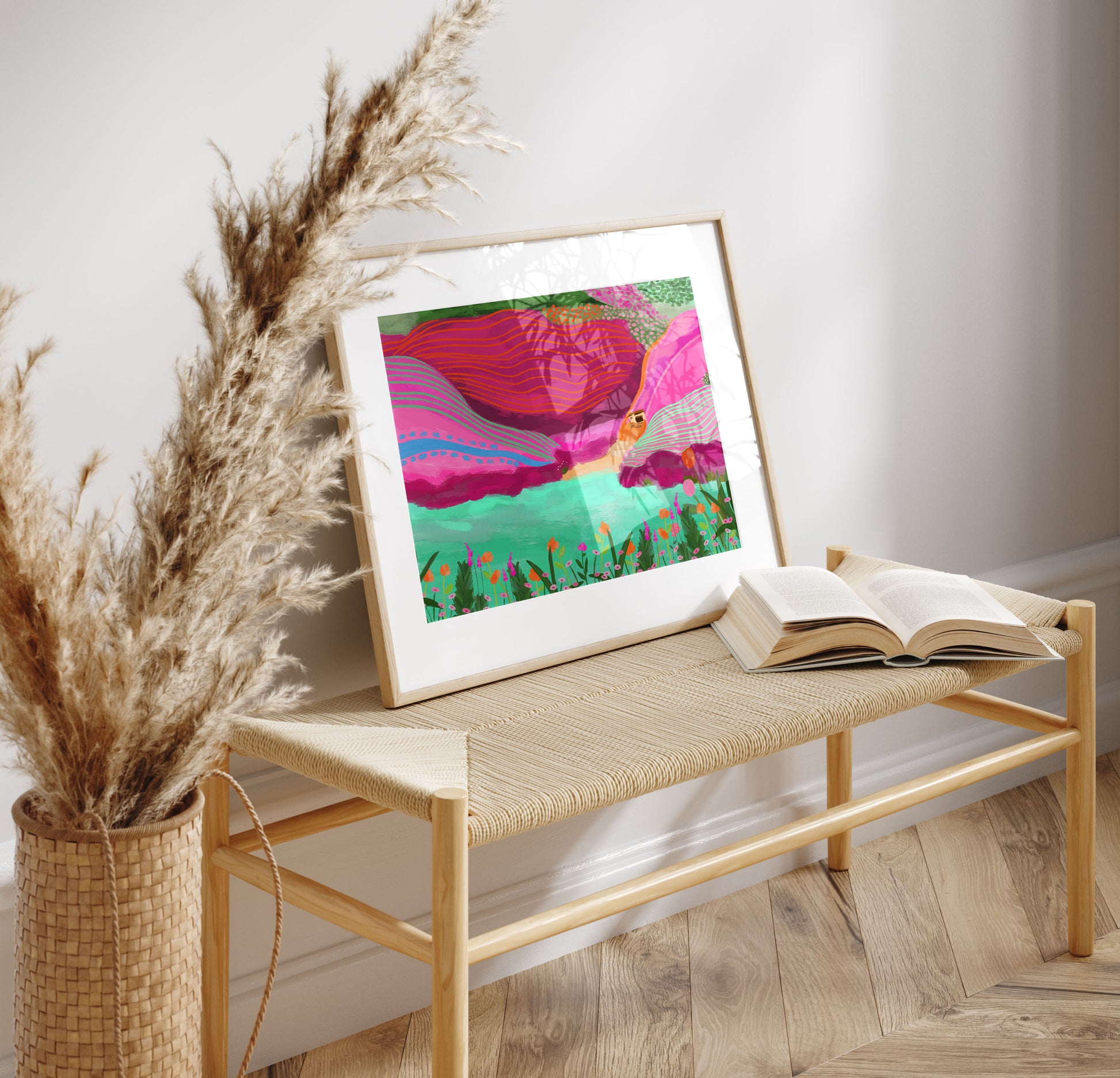 Chapel Porth, Cornwall colourful living space wall art print