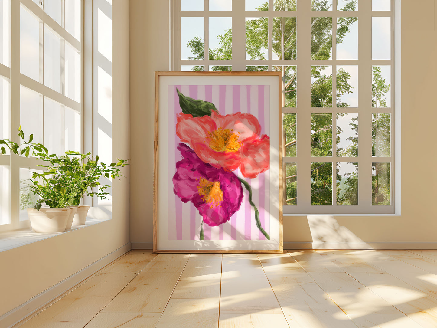 Bright botanical wall art for home interiors