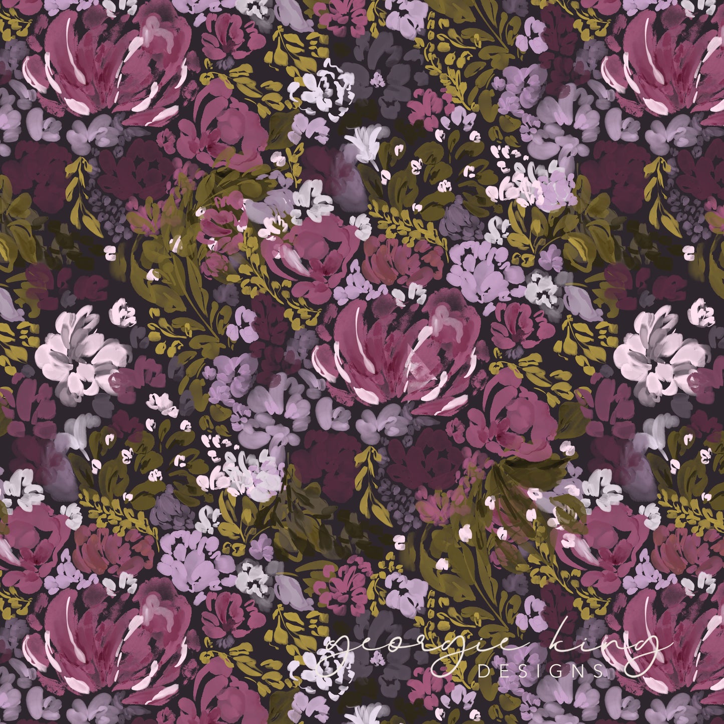 Winter botanical seamless pattern tile