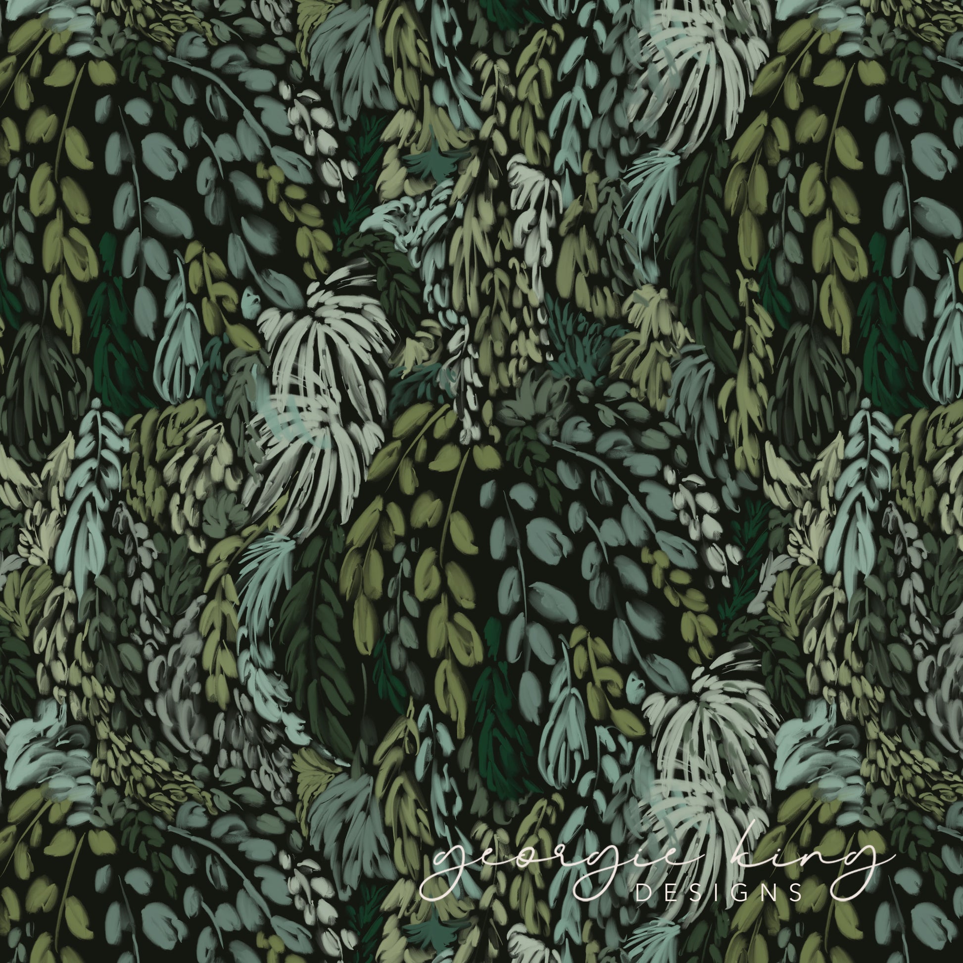 Willow botanical surface pattern tile