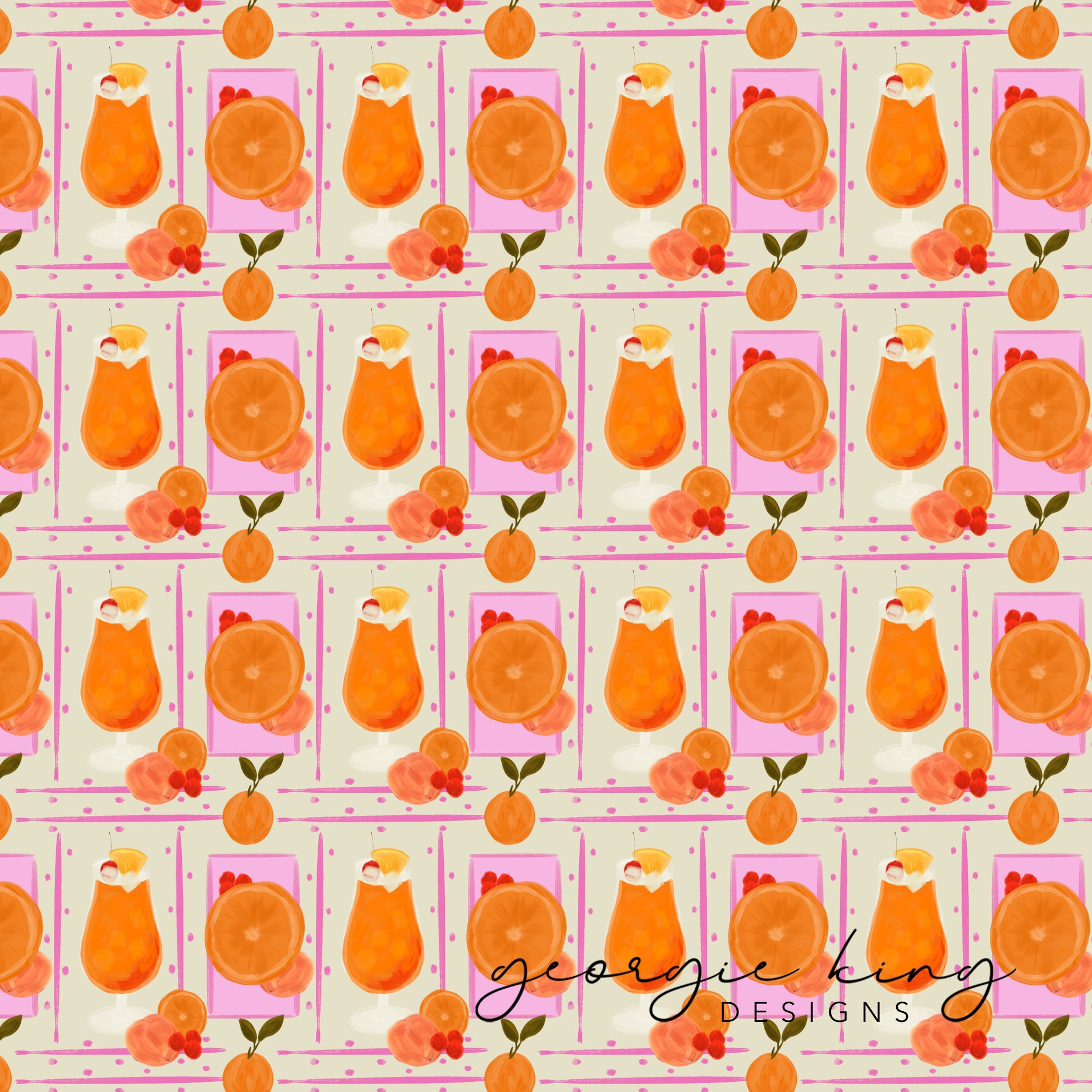 Conversational cocktail repeat pattern tile