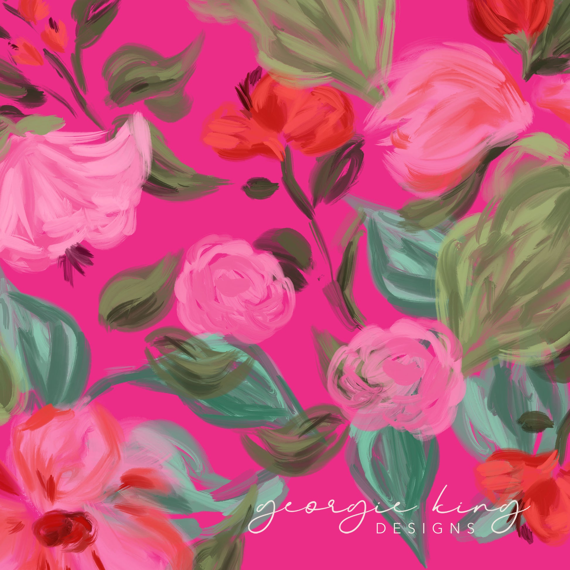 Pink floral surface pattern design