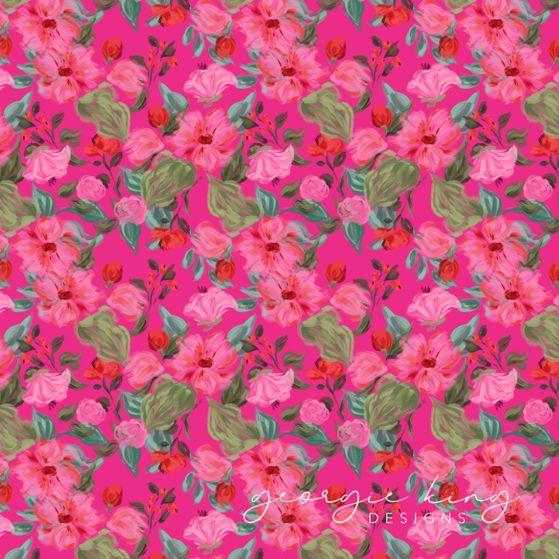 Pink floral surface pattern design