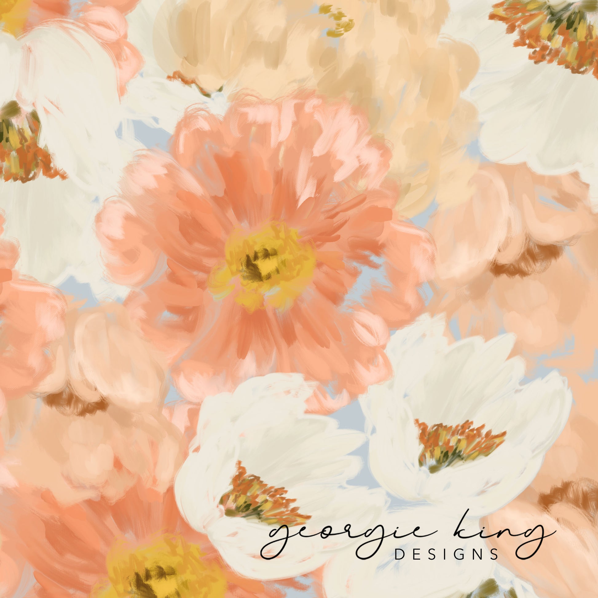 Spring summer floral repeating pattern tile