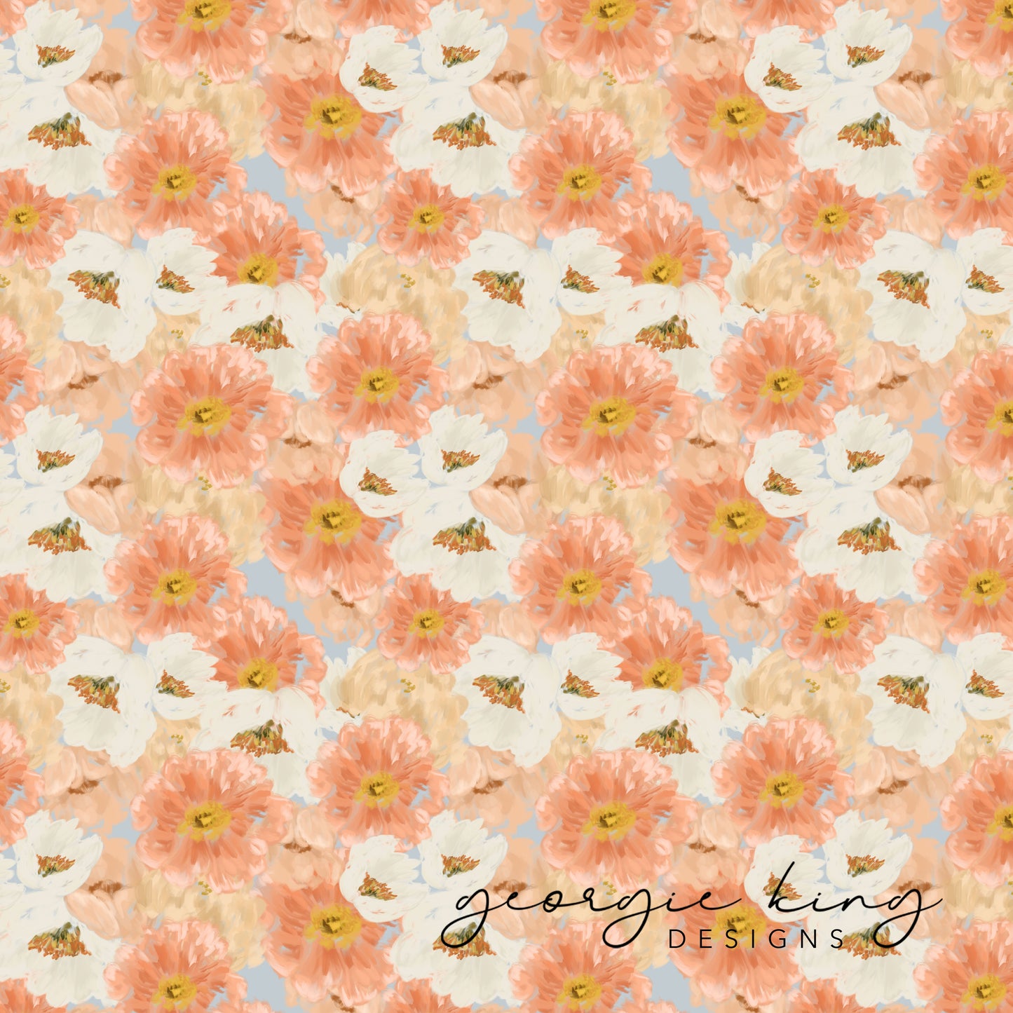 Spring summer floral repeating pattern tile