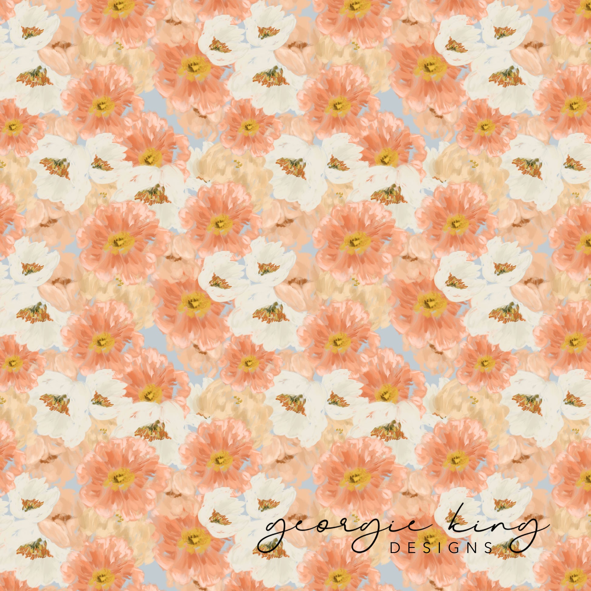 Spring summer floral repeating pattern tile