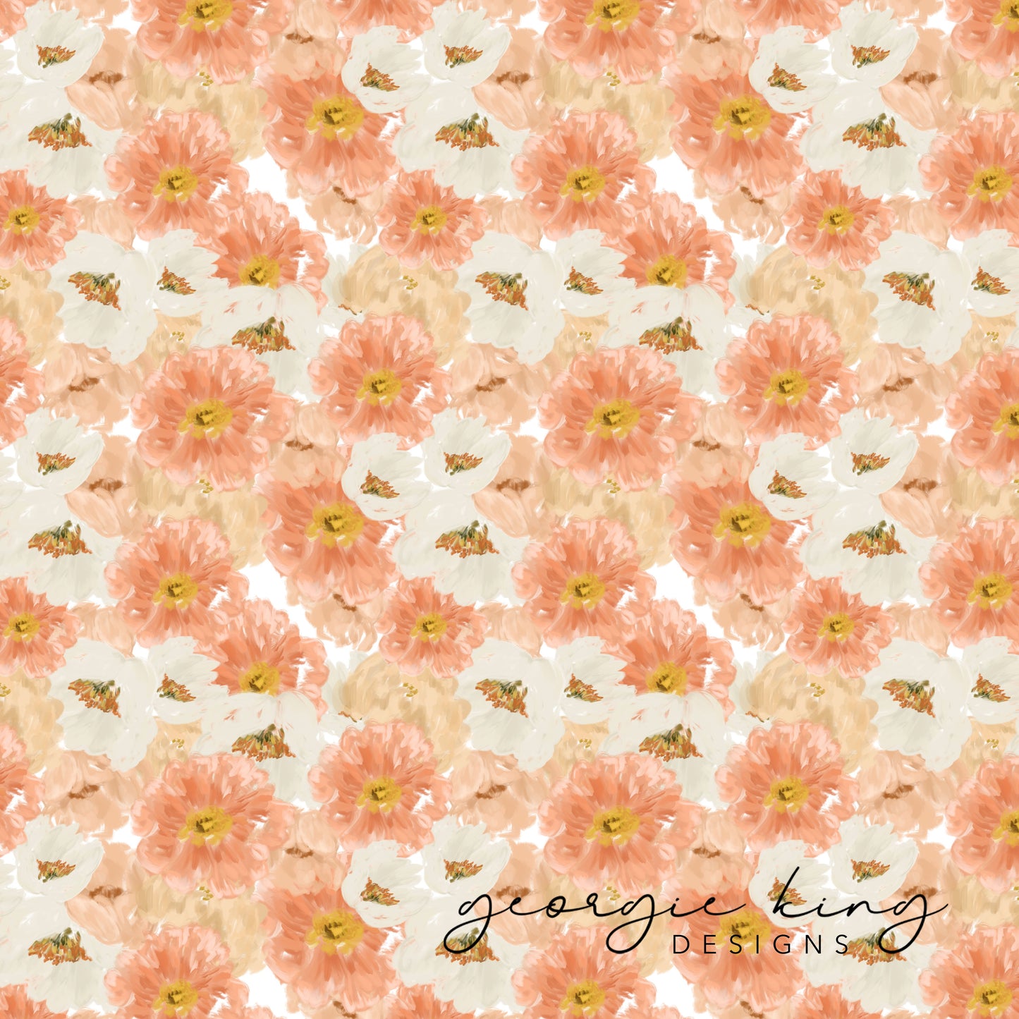 Spring summer floral repeating pattern tile