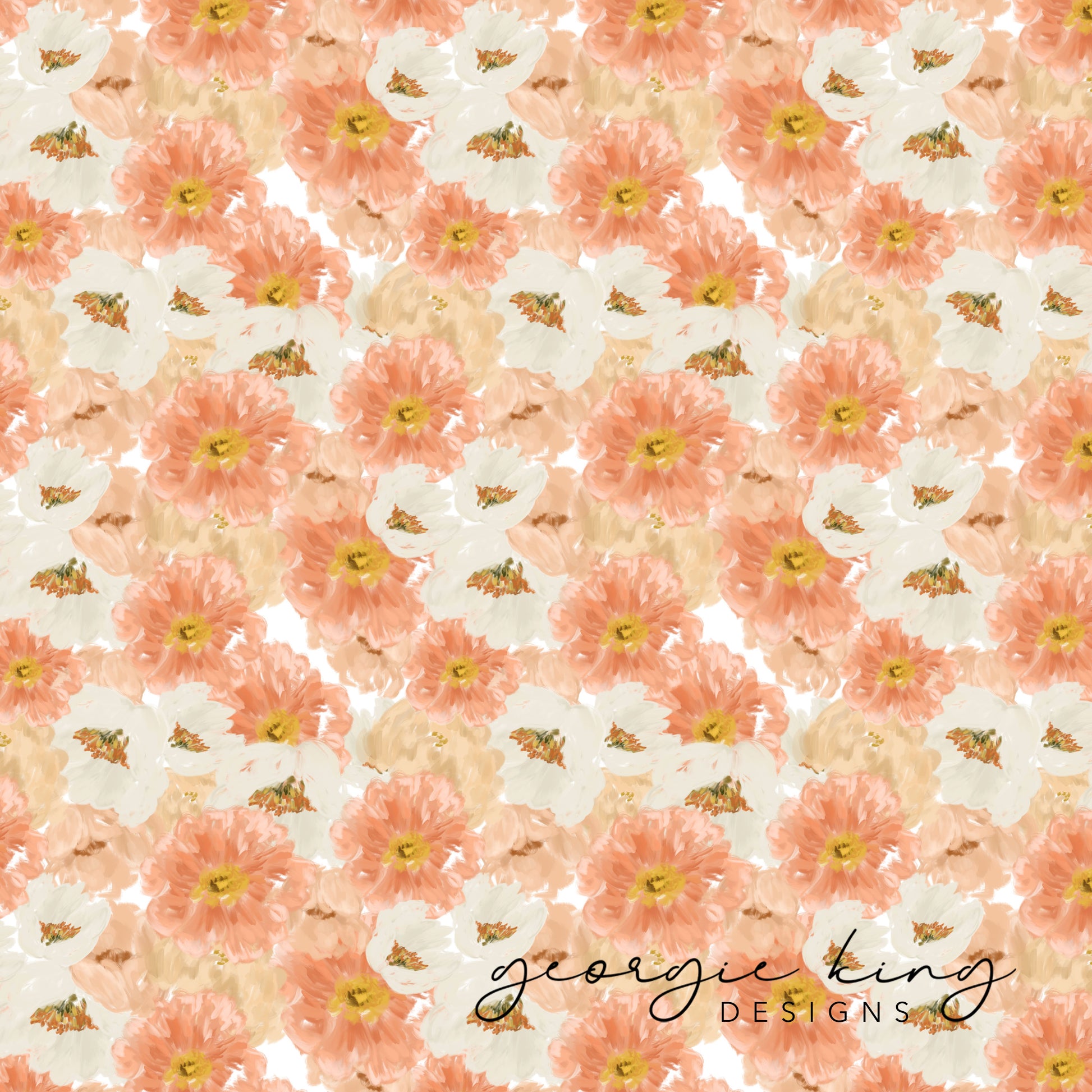 Spring summer floral repeating pattern tile