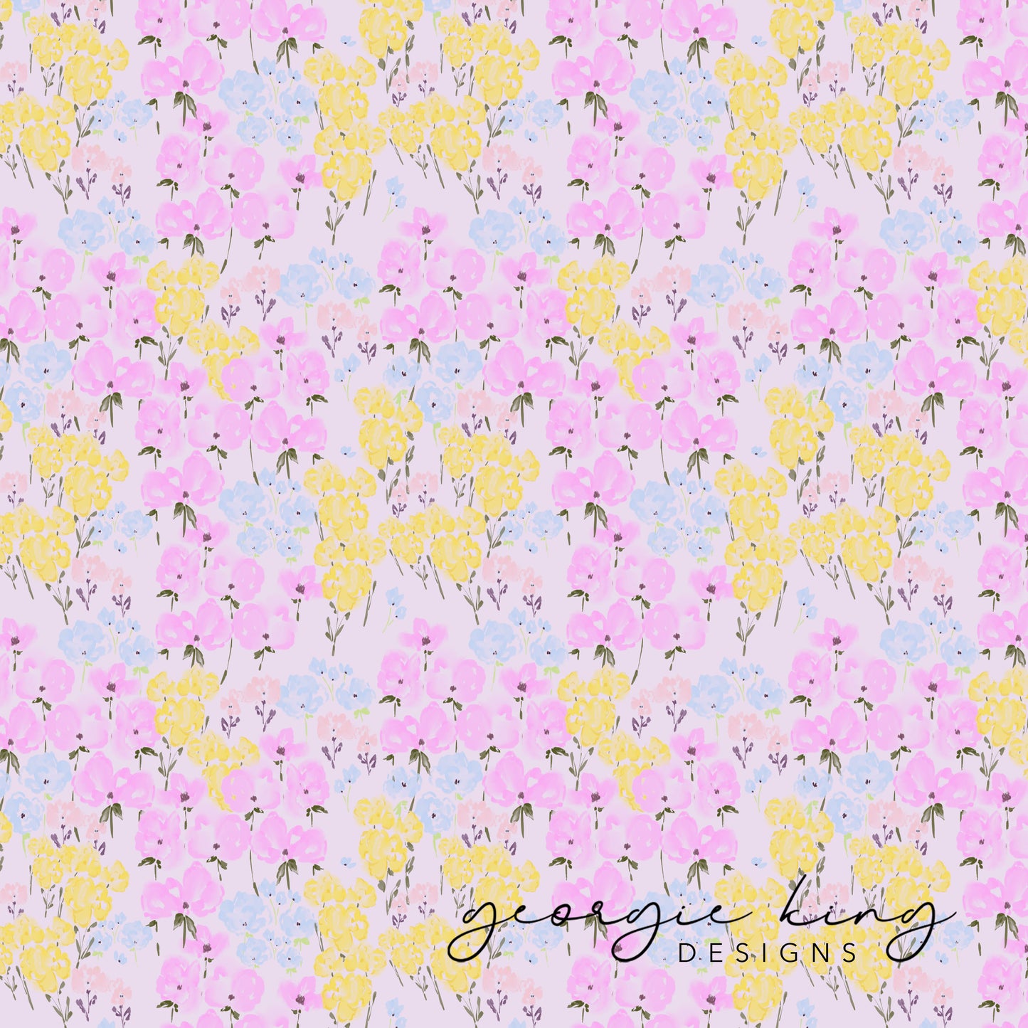 Pastel ditsy floral repeatable pattern tile