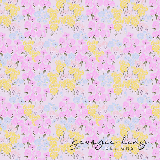 Pastel ditsy floral repeatable pattern tile