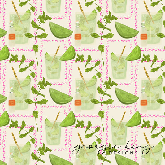 Painted mojito seamless pattern tile