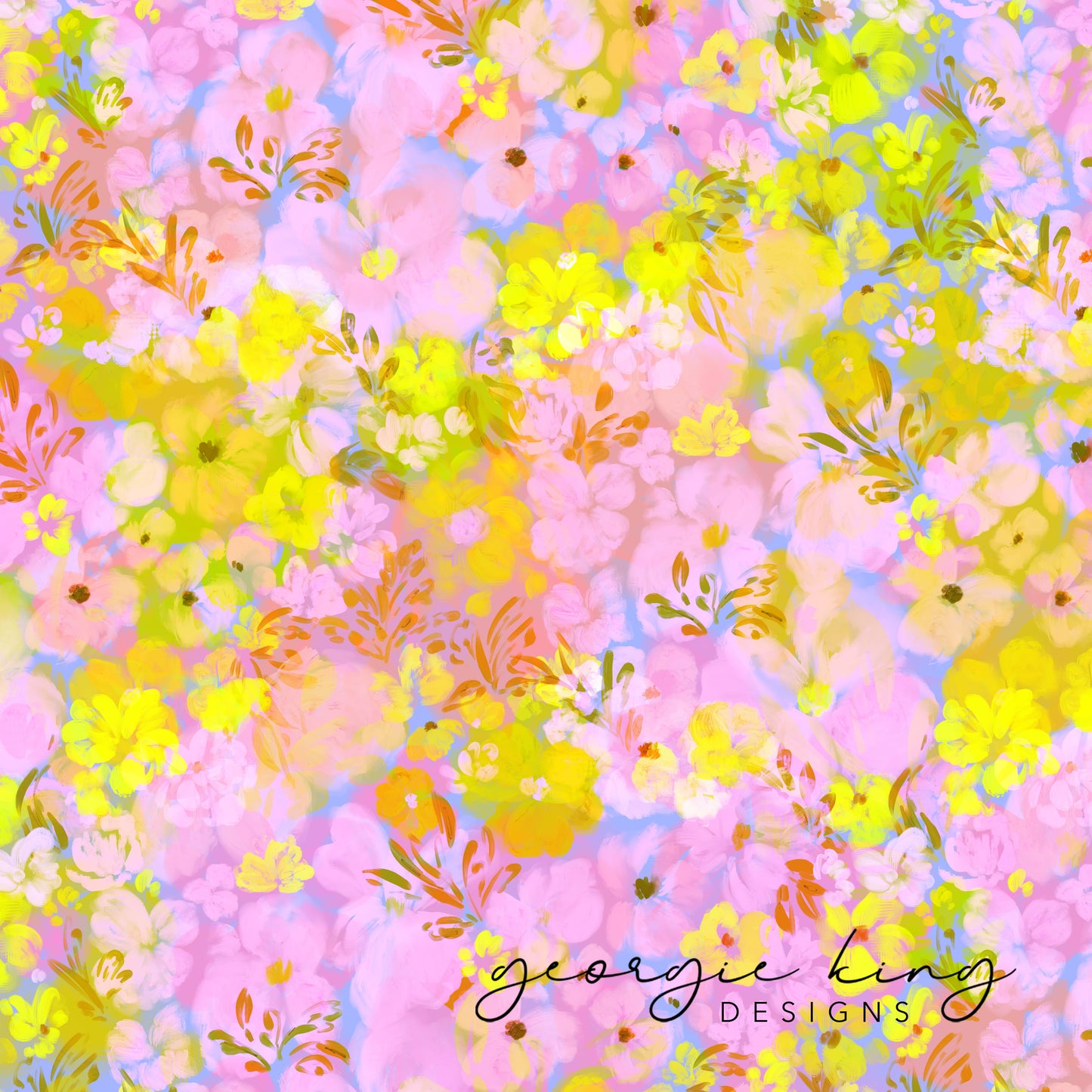 Summer floral seamless pattern tile