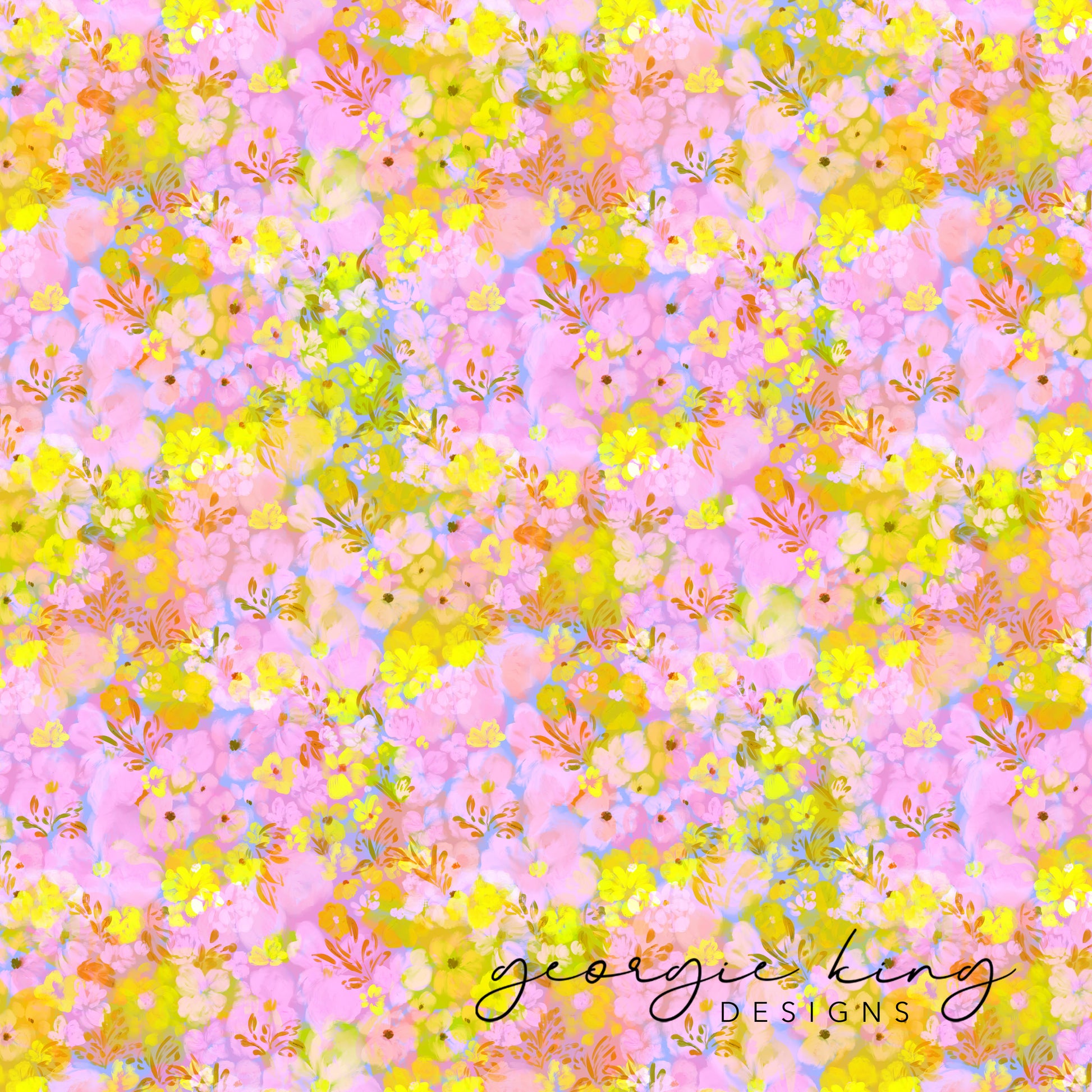 Summer floral seamless pattern tile