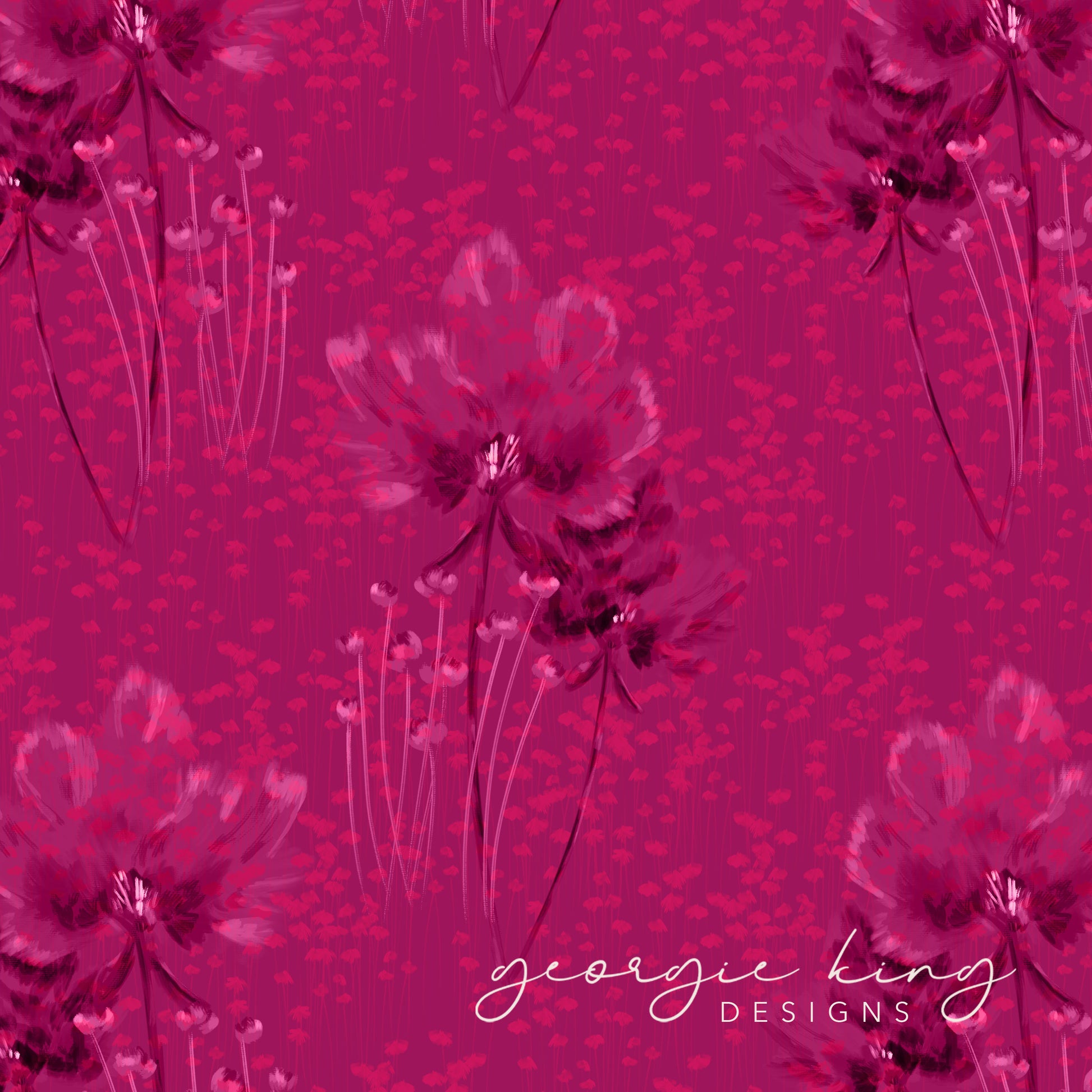 Faded pink floral repeating pattern tile