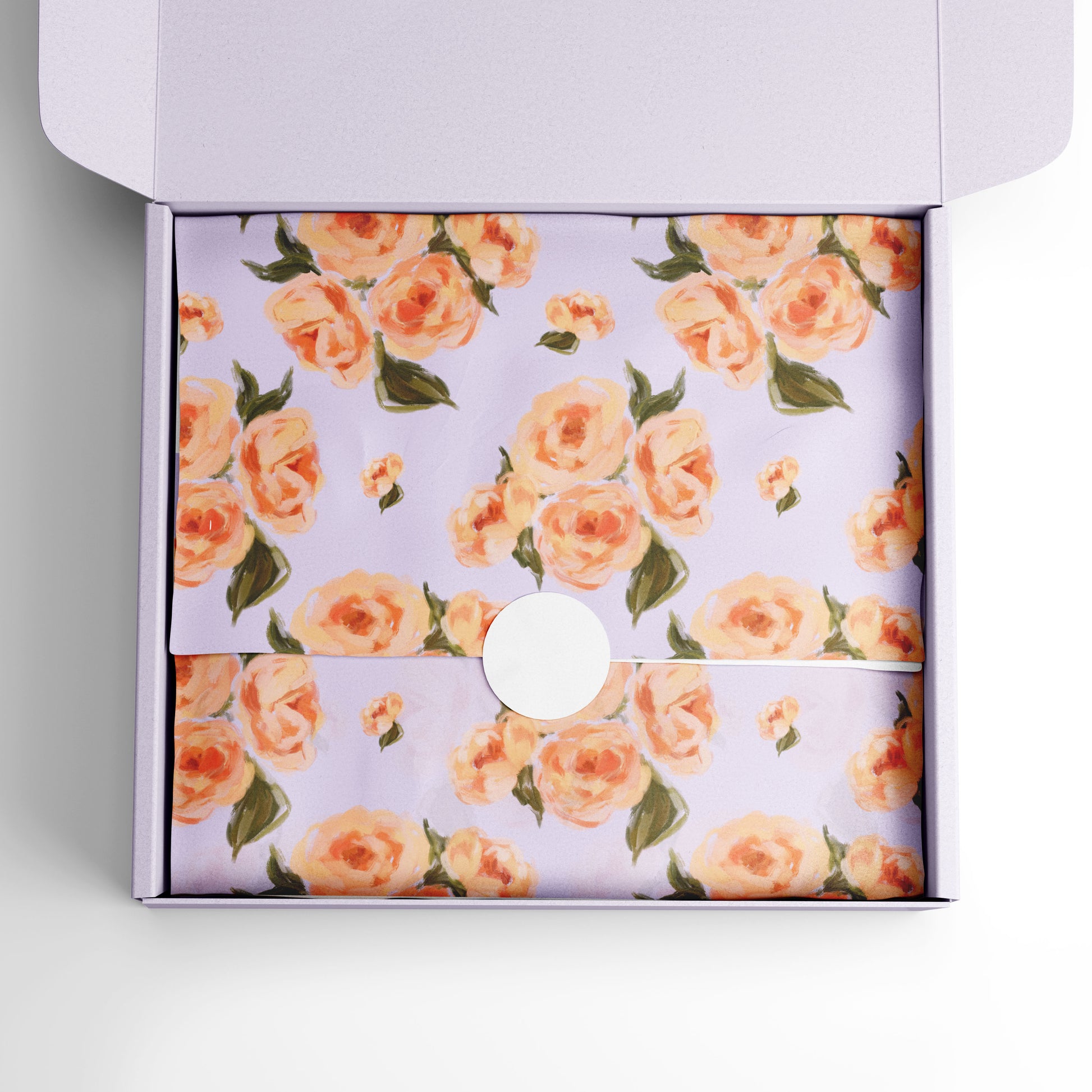 Painted peachy flowers tissue paper gift wrap print design