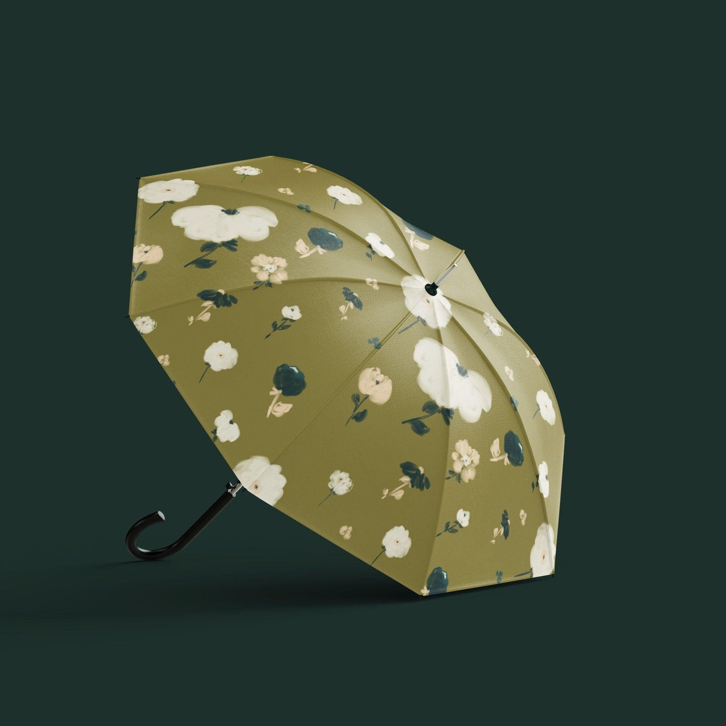 Olive green floral umbrella design