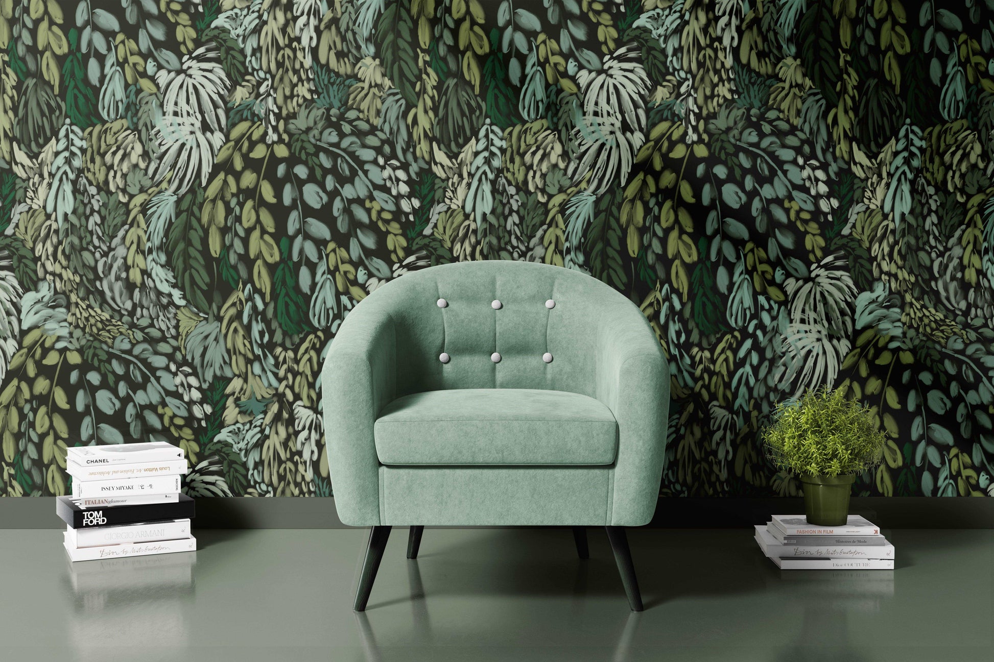 Willow botanical wallpaper pattern design